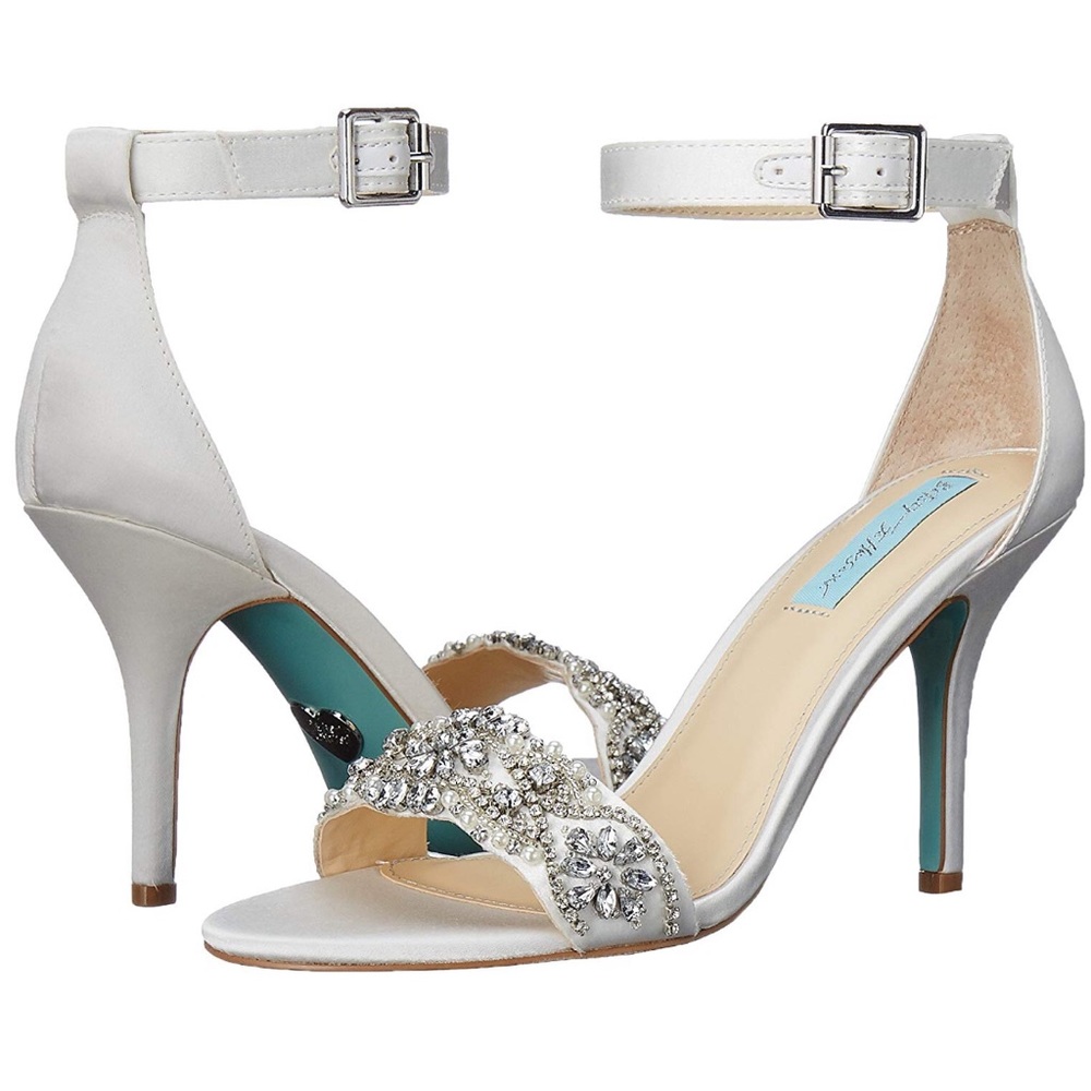 Size 8 -Blue by Betsey Johnson- Ivory Sandal